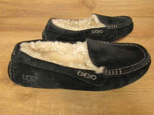 black fur moccasins