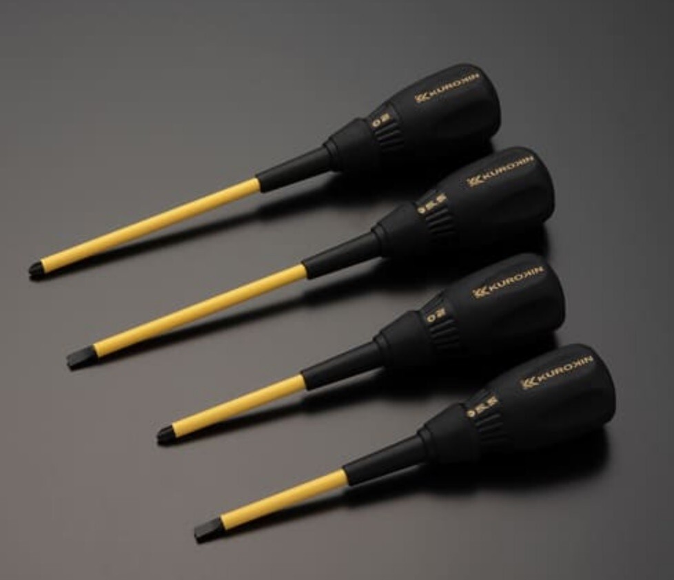 FUJIYA KUROKIN ELECTRICIAN SCREWDRIVER 4 SIZE FULL SET KURO-D-SET