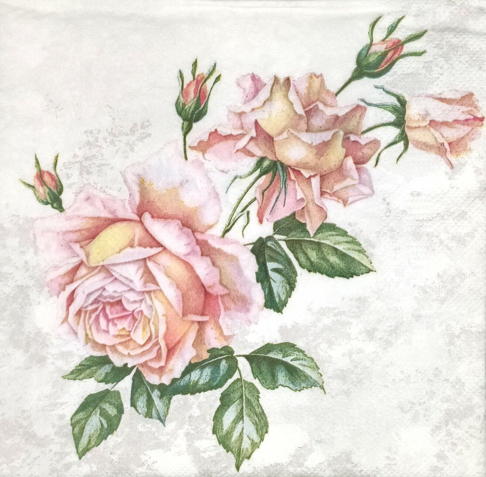 P737# 3 x Single Paper Napkins For Decoupage Tissue Vintage Pink Rose Flowers