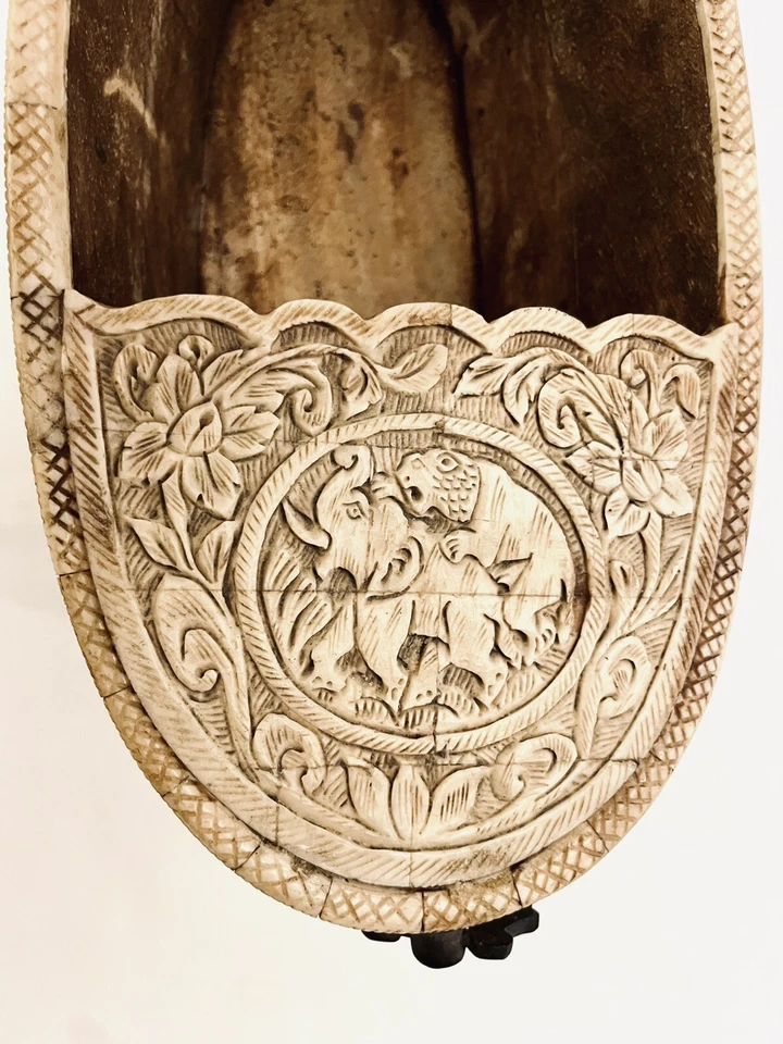 RARO ESTILO MOGOL/CALIDAD SUFÍES PERSAS TALLADOS A MANO CAMELLO MENDICIDAD CUENCO KASHKUL Foto 4 de 4