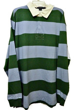 NWT 85 Daniel Cremieux Classics Polo Shirt LARGE Green Blue Front Button