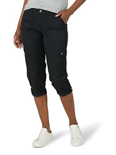 Mid-Rise Relaxed Fit Cargo Capri Pant 
