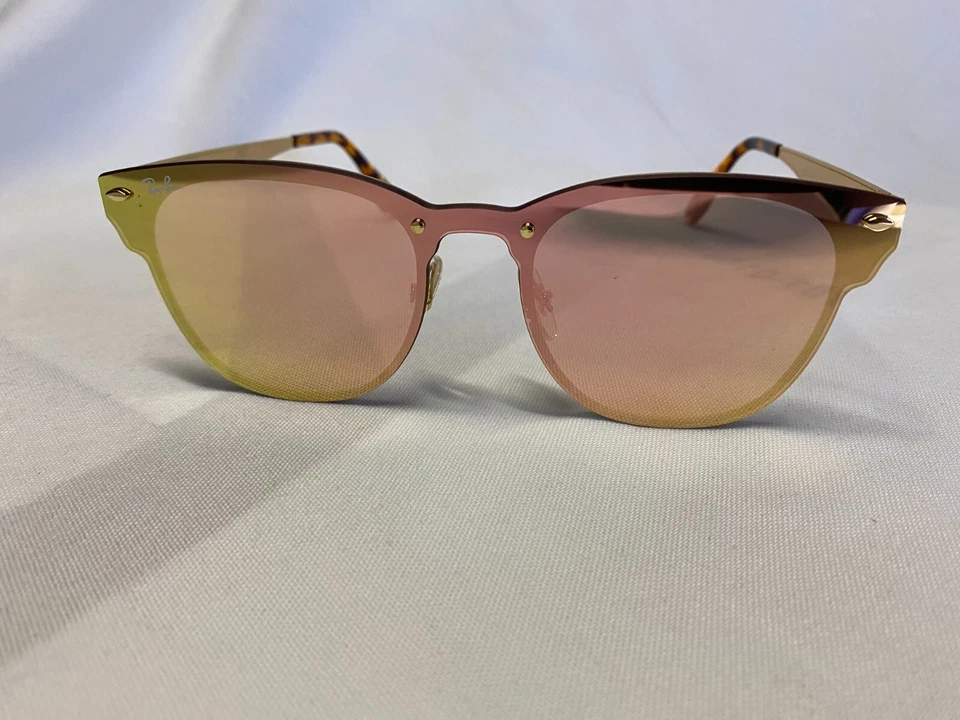 Gafas de sol Ray-Ban RB3576N Blaze Clubmaster marco dorado rosa lente espejo Foto 4 de 4