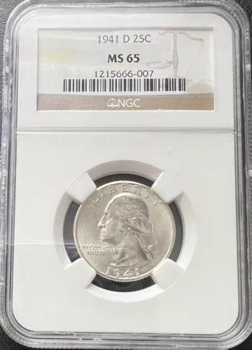 1941-D 25C Washington Quarter NGC MS 65