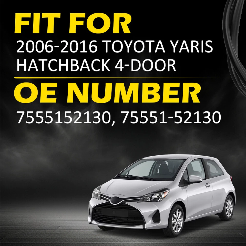 Pair Roof Seal Strip Drip Moulding Side Finish For Toyota Yaris Hatchback 06-16 - image 2 of 4