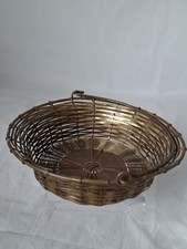 Vintage Messing Korb handgeflochten Mid Century Obstkorb Dekoschale