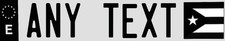 Euro Tag Bmw Euro License Plate Custom Any Text Puerto Rico Flag Black White