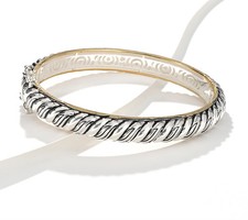 Christian James by Scott Grimes Sterling Silver Two-Tone Ripple Bangle, 7