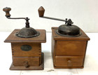 Vintage Manual Coffee Grinders Lot of 2 Inc 1 Zassenhaus R.Z. Dove Tailed Base