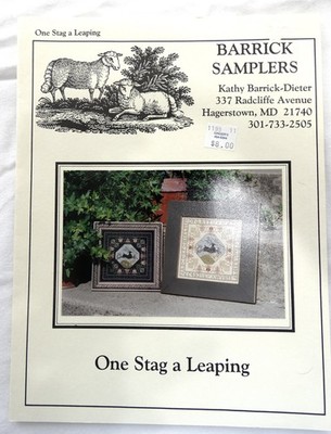 Barrick Samplers One Stag a Leaping Stitch Pattern Sampler 1999