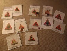 Lot of 12 Handpainted 18 Count Needlepoint Trees-Block of Month Project