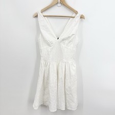 Boho Babydoll Drop Waist Mini Dress Small Eye...