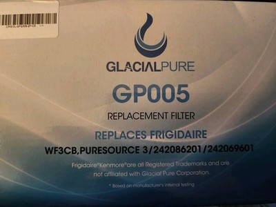 Glacial Pure GP005 Replacement Refrigerator Water Filter Lot of 3