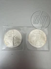 2x 2004 American Eagle Walking Liberty Silver One Dollar Coin 1 oz .999 Silver