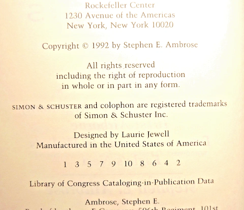 Band of Brothers by Stephen Ambrose (1992) HC.DJ. 1st - Signed Ed. Near Fine+ - Image 3 of 4