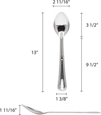 Excellante Solid Basting Spoon, Stainless Steel Handle, 13''