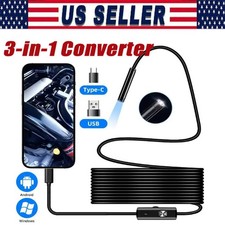 6LED USB Snake Endoscope Borescope HD Inspection Camera For Android Type C Lot