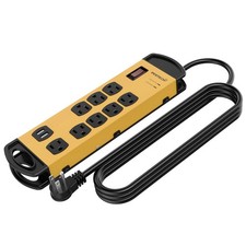 8 Outlets Mountable Heavy Duty Surge Protector Metal Power Strip with 2 USB C...