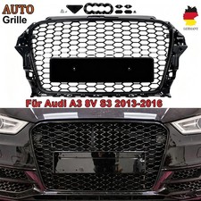Sport Kühlergrill Wabengrill Schwarz Glanz für Audi A3 8V S3 12-16 Glanz Schwarz