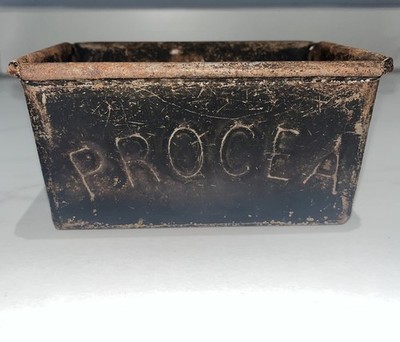 Vintage 50er Jahre Procea Brot Laib Blech seltene Werbung Backform Bäckerei 1lb Blech