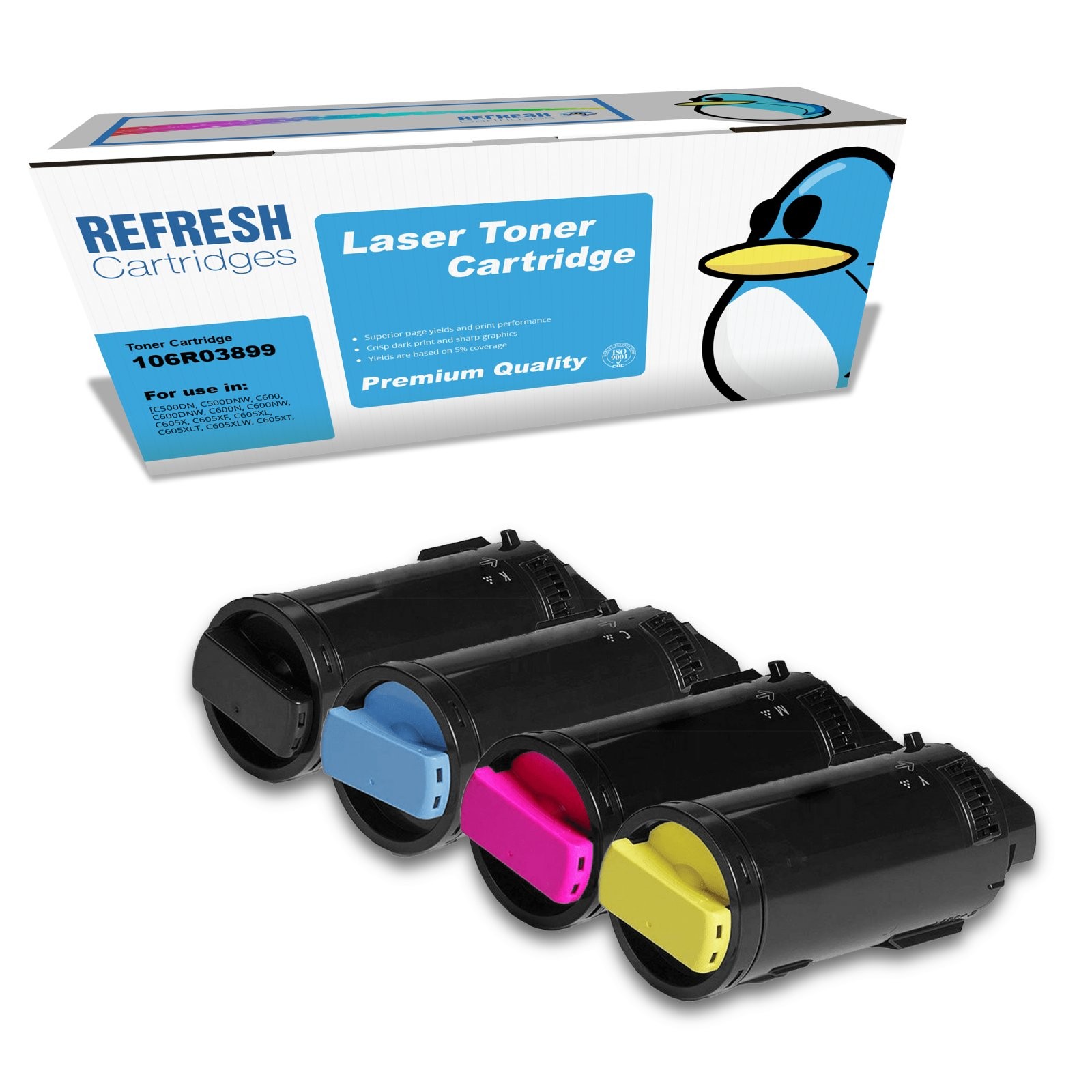 Refresh Cartridges Full Set Of 4 106R03899 Toners Compatible With Xerox Printers