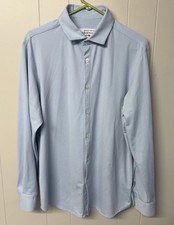 Mizzen  Main Spinnaker Shirt Trim Fit Button Up Mini Check Blue Men L GUC