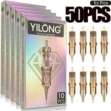 50pcs Mixed Tattoo Needle Cartridges Sterile EO Gas Disposable 12 RL RS RM M1