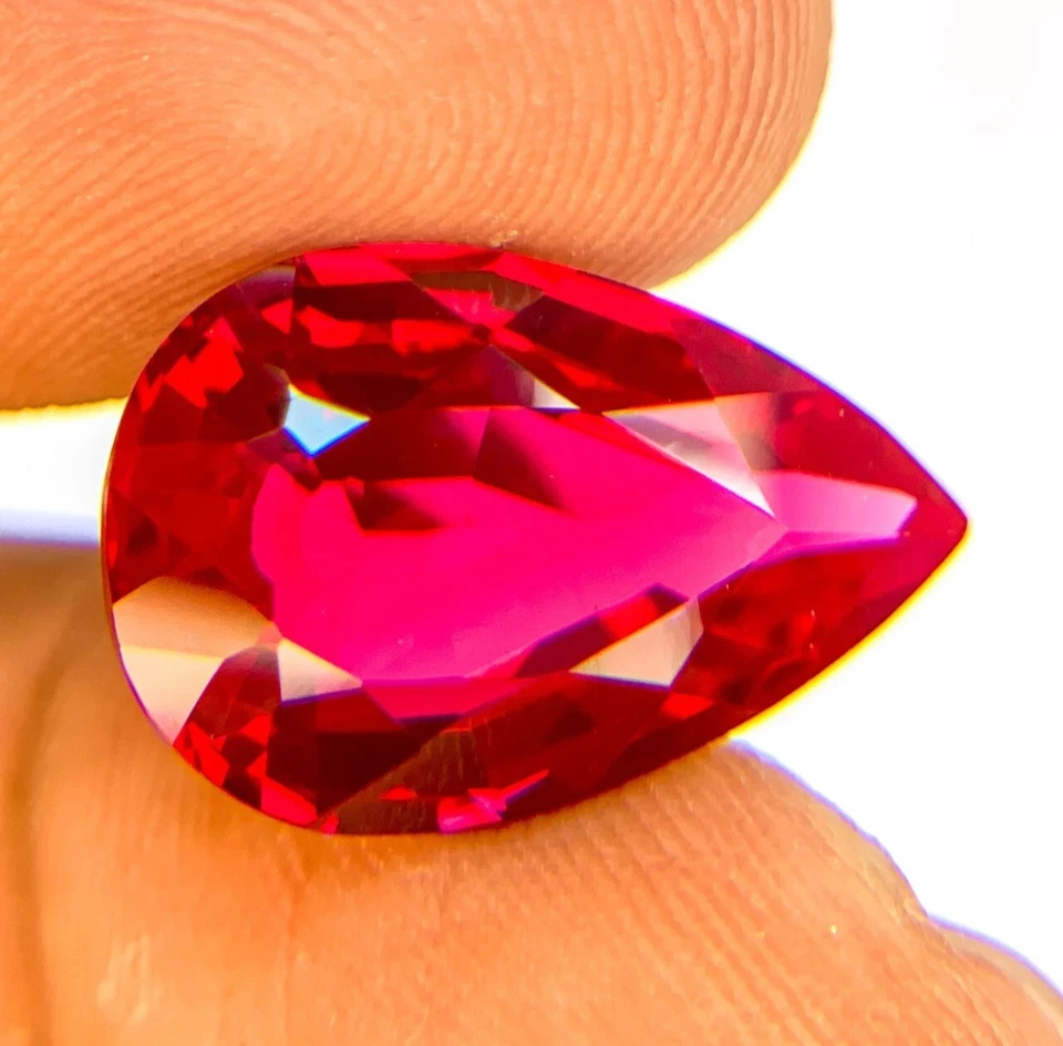 PIGEON BLOOD RED 11.90 CT PERFECT RUBY CORUNDUM PEAR GEMSTONE CHRISTMAS GIFT - Image 3 of 3