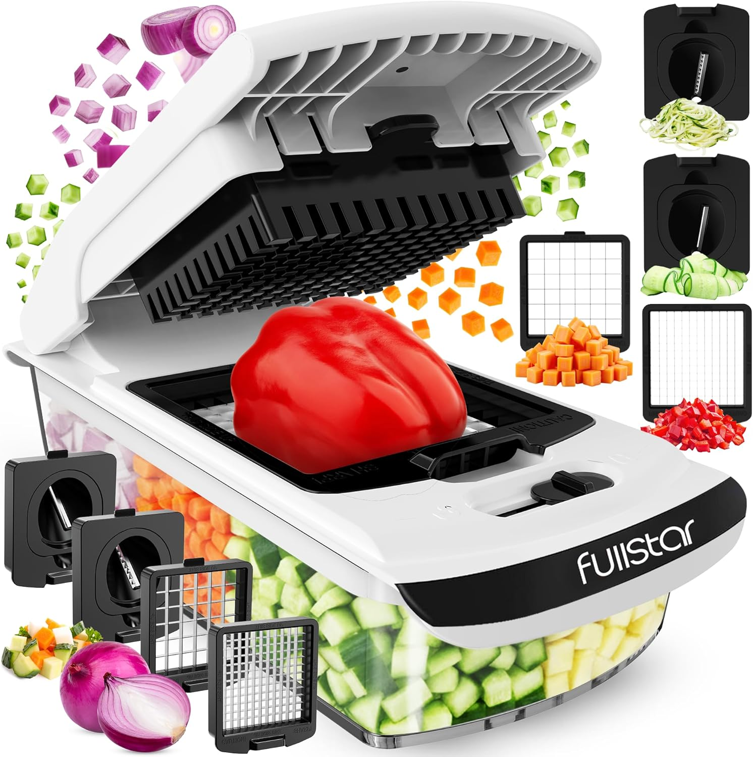 Fullstar 4-in-1 Vegetable Chopper Slicer Dicer – Multi-Function Kitchen Gadget