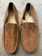 UGG Alder Suede Slipper Chestnut Tan Slip On Moccasins UGGpure Wool Loafers 10