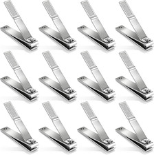 12 Pieces Straight Nail Clippers for Thick Nails Large Stainless Steel Toenail C