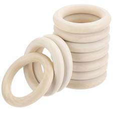15pcs 3" Unfinished Wooden Rings Natural Wood Macrame Ring
