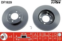 2X Bremsscheibe TRW DF1829 FüR Metro XE MG Maestro XP 100 Montego MGF Rover TF