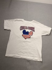 Vintage Chuck E Cheese USA Flag Logo T Shirt Youth 14-16 90s Patriotic
