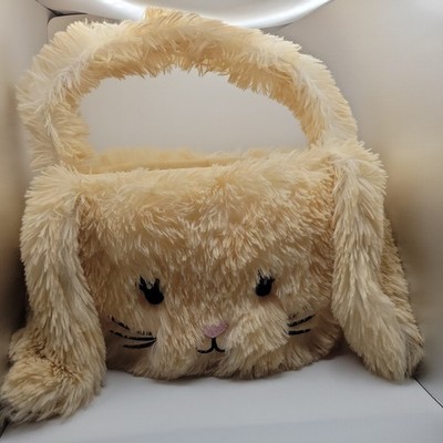 Easter  Plush Fluffy Bunny Basket 