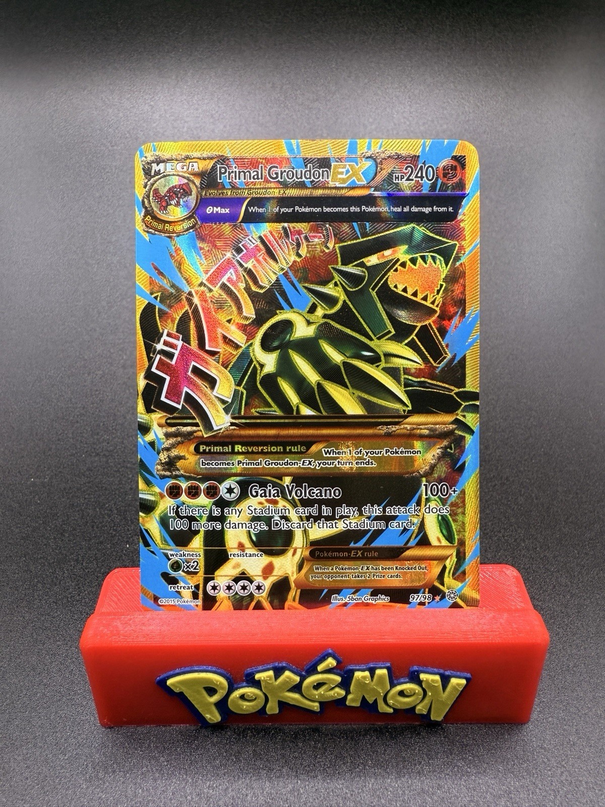 Pokémon Primal Groudon EX Shiny Full Art Holo Card XY Ancient Origins 97/98 MP