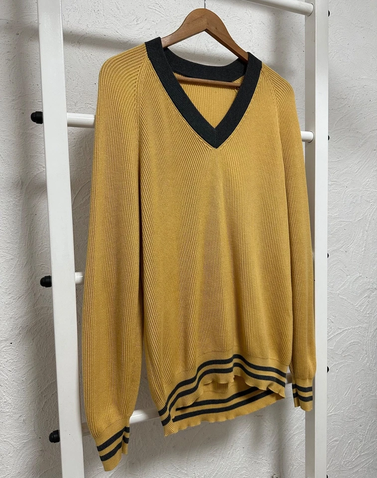 Мужской свитер Brunello Cucinelli размер L сделано в Италии желтый - Изображение 3 из 4