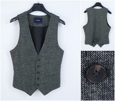 Mens Waistcoat Small Size US 36 KIABI Grey Formal Dress Vest