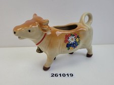 Milch Sahne K&auml;nnchen Silvretta Porzellan Mehrfarbig Kuh Form  Glocke  #261019