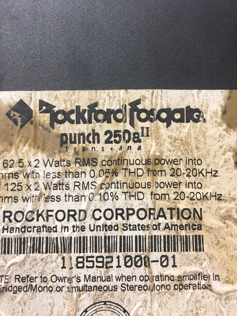 Rockford Fosgate Punch 250a2 Car Amp for sale online | eBay