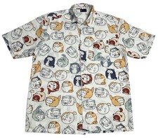 Men's Thai Casual Printed Loose-Fit Shirt -authentic From Thailand Button Up - L