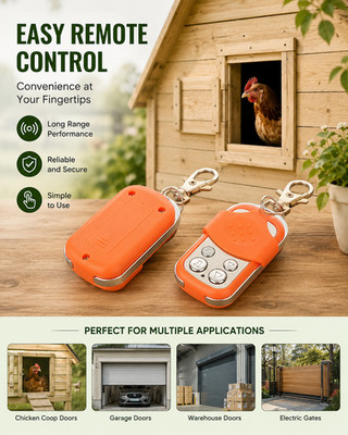 2PCS Automatic Door Remote Control Portable Gate Opener Controller for Coop Door