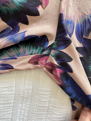 Whistles Pink Blue Floral 100% Silk Crop Wide Leg Jumpsuit Size 8 10 Occasion - Picture 4 of 22