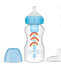 Dr. Brown's Anti-Colic Wide-Neck Sippy Bottle Starter Kit, 9oz Blue, BPA Free