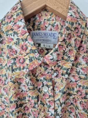 Liberty Tana Lawn Floral Print Fabric 100% Cotton Shirt 16 James Meade 