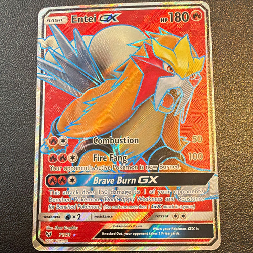 Entei GX 71/73 Shining Legends Full Art Holo Ultra Rare EN 2017 180 HP