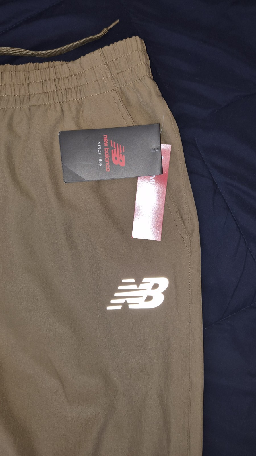 New Balance All Motion Mesh Lined Mens Size L Track/Jogger Pants Beige/Grey thumbnail 3
