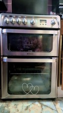 Hotpoint Ultima HUG61 Gas Cooker Silver Freestanding Double Oven 4-Burner