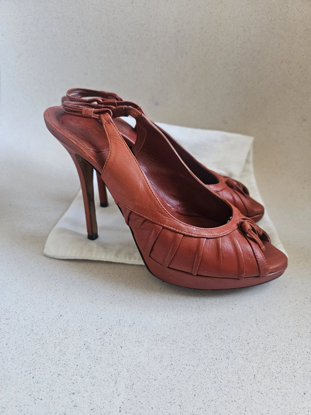 Chaussures Dior Russet marron orange à bride pointure EU 39 avec dustbag 