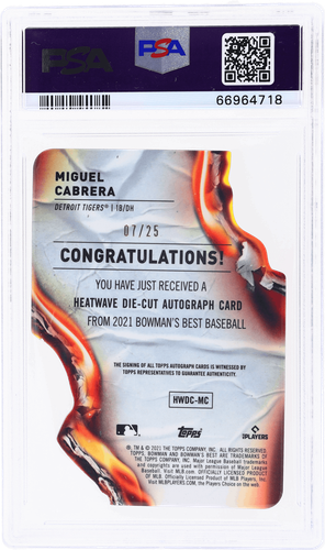 Carte à Collectionner Miguel Cabrera – 2007 SPx Materials WM-CA 25/25 (Marlins)